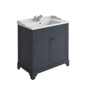 Belmont Floor Standing Vanity Unit in Midnight Grey (W)810mm