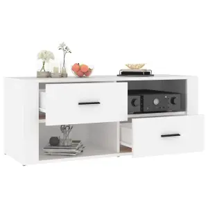 Berkfield TV Cabinet White 100x35x40 cm Engineered Wood