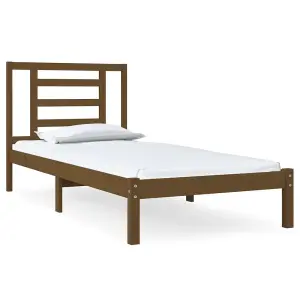 Berkfield Bed Frame Honey Brown Solid Wood Pine 100x200 cm