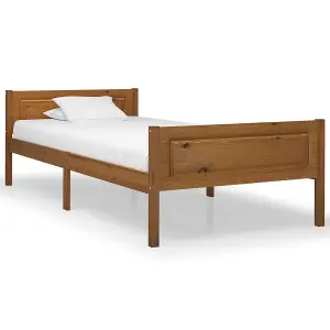 Berkfield Bed Frame Solid Pinewood Honey Brown 100x200 cm