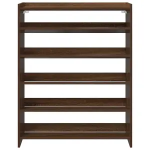 Berkfield Shoe Rack Brown Oak 80x25x100 cm Engineered Wood