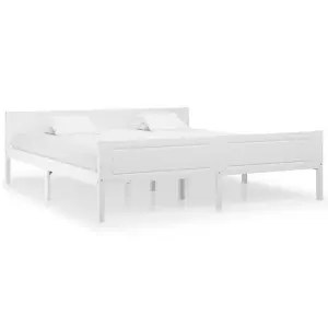 Berkfield Bed Frame Solid Pinewood White 180x200 cm 6FT Super King