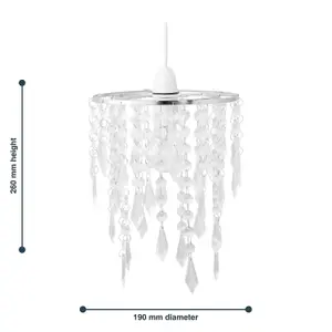 First Choice Lighting Chrome & Clear Jewels Light Shade