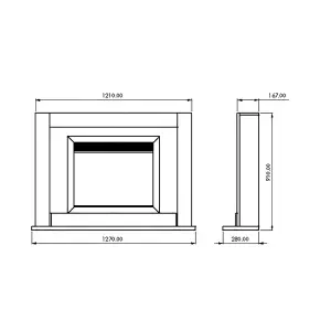 Suncrest Romney White MDF & stainless steel Freestanding Electric fire suite