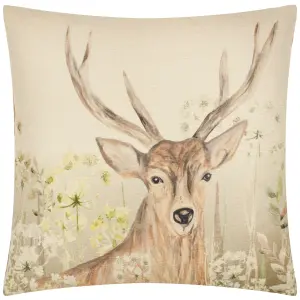 Evans Lichfield Bramble Stag Printed Feather Rich Cushion