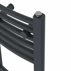 Rinse Curved Bathroom Heated Towel Rail Ladder Radiator Anthracite 1800x300mm