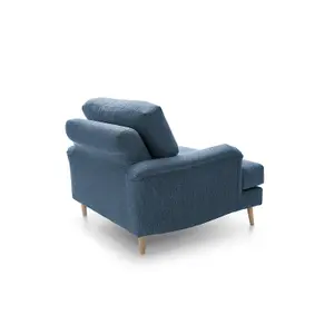 Harper Chenille Armchair Dark Blue