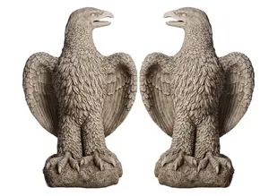 Pair of Giant Eagles Stone Garden Statues