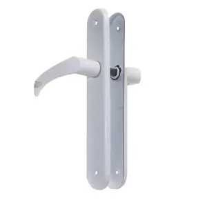 Modern White Interior Door Handle Set with Sleek Lever Design and Backplate, Ideal for Bedroom and Bathroom Doors, Durable