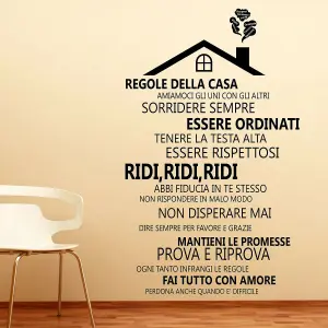 Walplus Decal Wall Art Wall Sticker Decal House Roof With Italian Family Quote Art Decoration Decal DIY