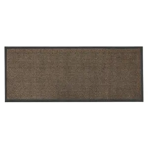 JVL Heavy Duty Barrier Door Mat, 60x150cm, Brown/Black