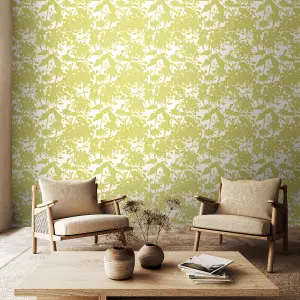 Hoopla Walls Summer Silhouette French Lime Smooth Matt Wallpaper