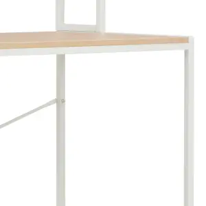 Berkfield Computer Desk White and Oak 120x60x138 cm