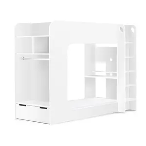 Grider Single (3 ') Standard Bunk Bed with Built-in Desk White