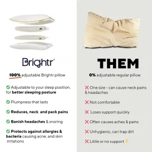 Brightr Stella  2 pack Hybrid Best Cooling Neck & Side Sleeper Pillow - Hybrid Memory Foam & Down Alternative - medium soft