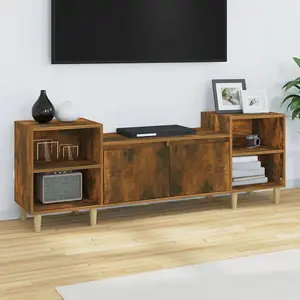 Berkfield TV Cabinet Smoked Oak 160x35x55 cm Engineered Wood