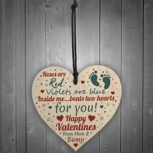 Red Ocean Valentines Gift For Him Boyfriend Husband Wooden Heart Daddy To Be Gifts From Bump Keepsake Plaque