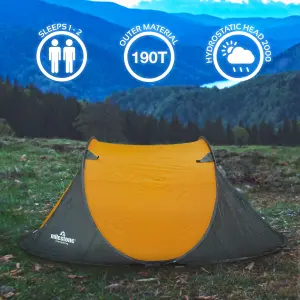 Milestone Camping 2-Person Pop-Up Tent with Portable Carry Bag