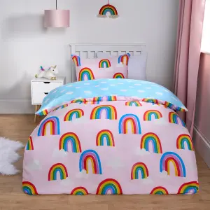 Rainbows Duvet Cover Bedding Set Reversible with Pillowcase, Junior