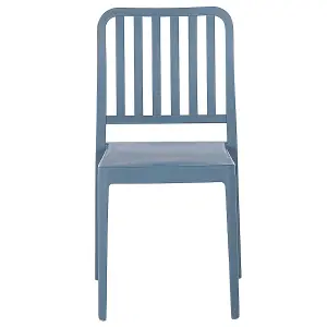 Set of 4 Garden Chairs SERSALE Synthetic Material Blue