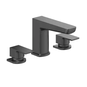 Zoia Gun Grey Deck Mounted 3 Hole Bath Filler