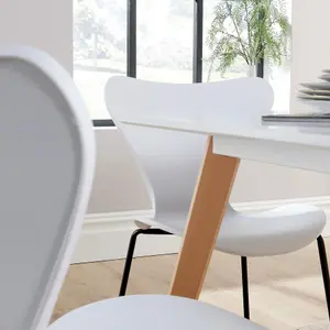 Home Source Fleur Table and 4 White Penny Chairs