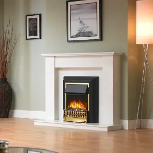 Dimplex Kingsley Deluxe Brass Freestanding Optiflame Electric Fire - Remote Control