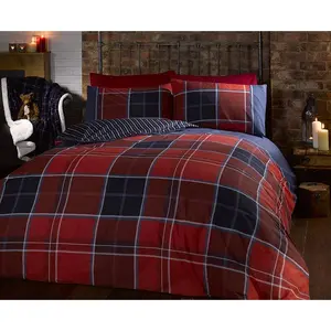 Goodrich Polyester/Cotton Duvet Cover with Pillowcases Red / Double Duvet Cover + 2 Standard Pillowcases