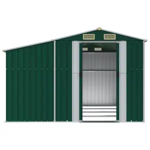 Breban Garden Shed 277 x 365.5 x 179 cm Galvanised Steel Green