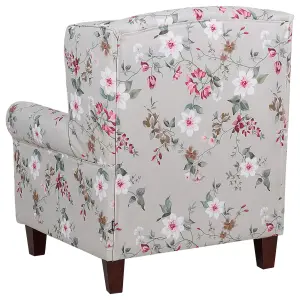 Wingback Chair HAMAR with Footstool Fabric Cream