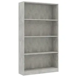 Berkfield 4-Tier Book Cabinet Concrete Grey 80x24x142 cm Engineered Wood