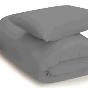 Belledorm Easycare Percale Duvet Cover Grey (Kingsize)