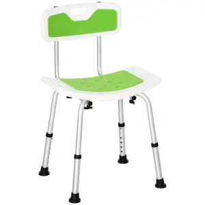 HOMCOM Shower Stool for Elderly Disabled Adjustable Shower Stool Green