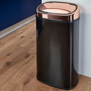 Tower 58L Sensor Bin - Black & Rose Gold