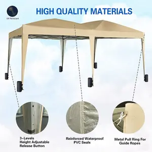 MCC Direct 3x6 Pop Up Gazebo With Removable Sides Beige