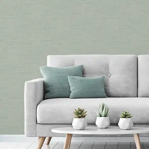 Grandeco Katsu Texture Plain Blown Wallpaper, Sage