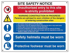 Scan Composite Site Safety Notice - Durable PVC Sign 800 x 600mm