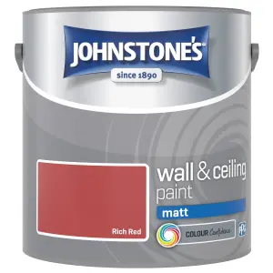 Johnstone's Wall & Ceiling Rich Red Matt Paint - 2.5L