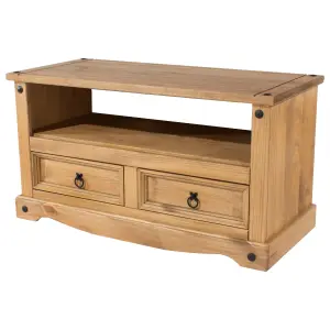 Core Products Corona flat screen TV unit, antique waxed pine