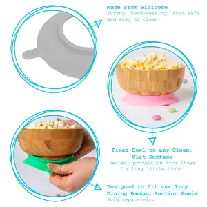 Tiny Dining Silicone Bamboo Bowl Suction Cup - Beige