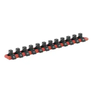 Sealey Socket Retaining Rail With 12 Clips 3/8" Drive Professional AK3812