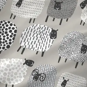 Dotty Sheep 130 TC Reversible Modern & Contemporary Duvet Cover Set Natural / Double - 2 Standard Pillowcases