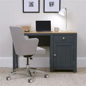 Chalford Inky Blue Single Pedestal Desk