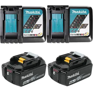 Makita BL1840 18v 2x LXT 4.0ah Lithium Batteries + DC18RC Dual Pack Fast Charger