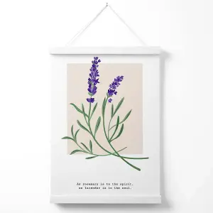 Lavender Plant and Quote Flower Market Simplicity Poster with Hanger / 33cm / White