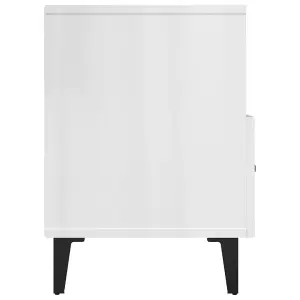 Berkfield TV Cabinet High Gloss White 80x36x50 cm Engineered Wood