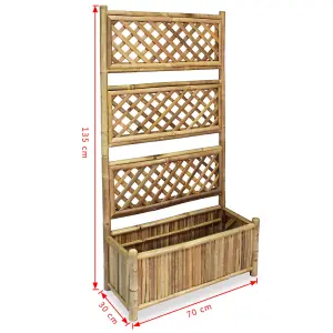 Berkfield Garden Raised Bed with Trellis Bamboo 70 cm