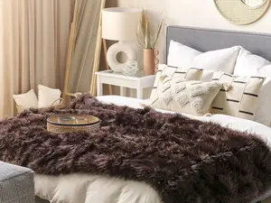 Bedspread DELICE Fabric 150 x 200 cm Brown