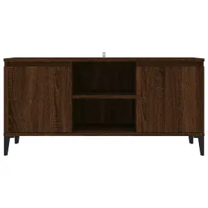 vidaXL TV Cabinet with Metal Legs Brown Oak 103.5x35x50 cm