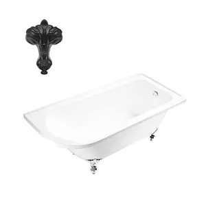 Balmoral 1700mm Freestanding Right Hand Shower Bath with Black Claw & Ball Feet